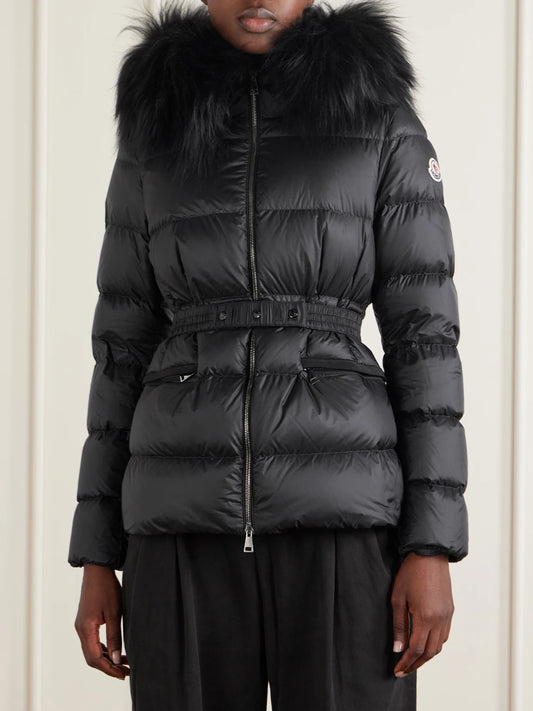 Moncler Boed Shearling-trimmed Hooded Quilted Shell Down Jacket