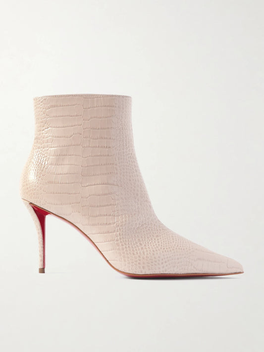 Miss Z 80 Croc-effect Leather Ankle Boots