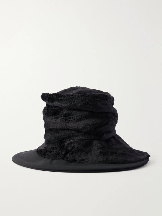 Junya Watanabe Plush And Wool-gabardine Wide Brim Hat