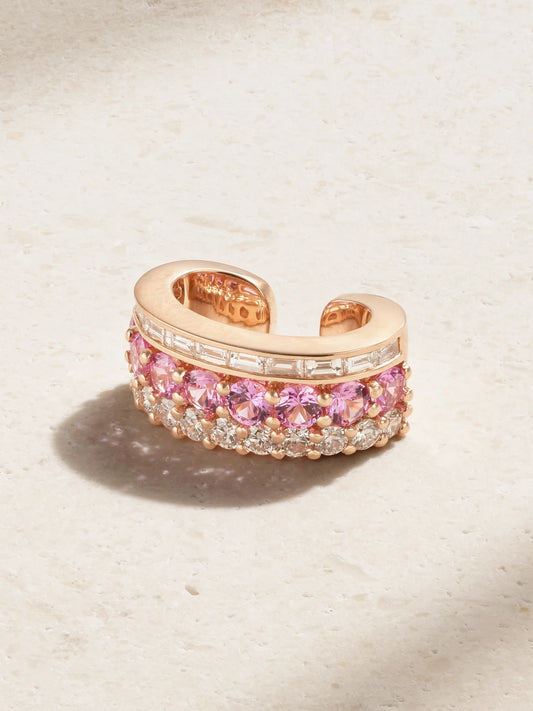Lola 18-karat Rose Gold, Sapphire And Diamond Ear Cuff