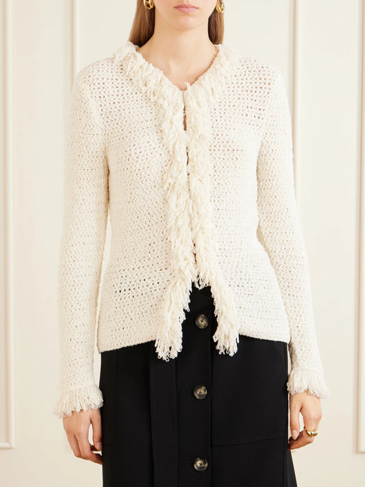 Proenza Schouler Nilo Textured-jacquard Wool-blend Cardigan