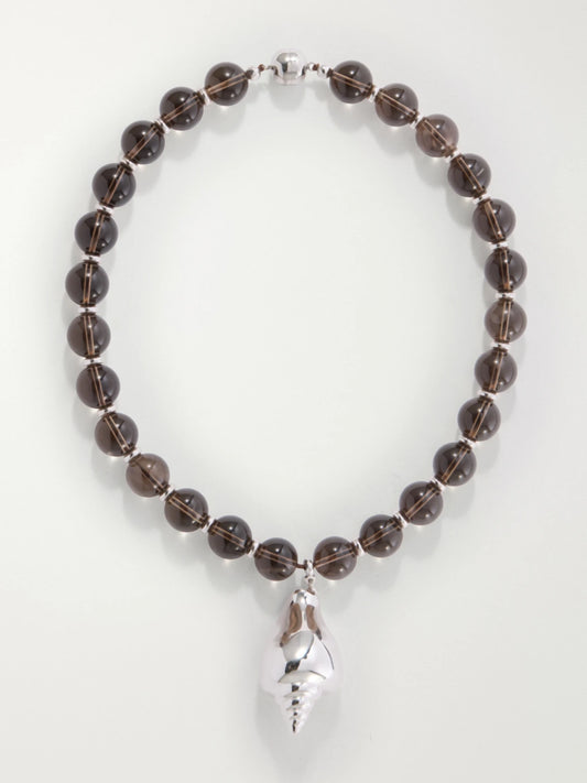 Eos Rhodium-plated Quartz Necklace
