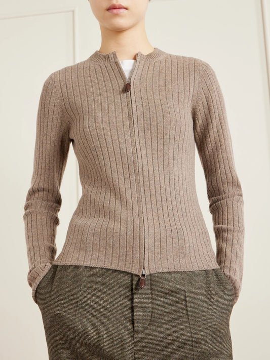 Ribbed Cashmere Cardigan