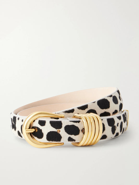 Déhanche Hollyhock Dalmatian Calf Hair Belt