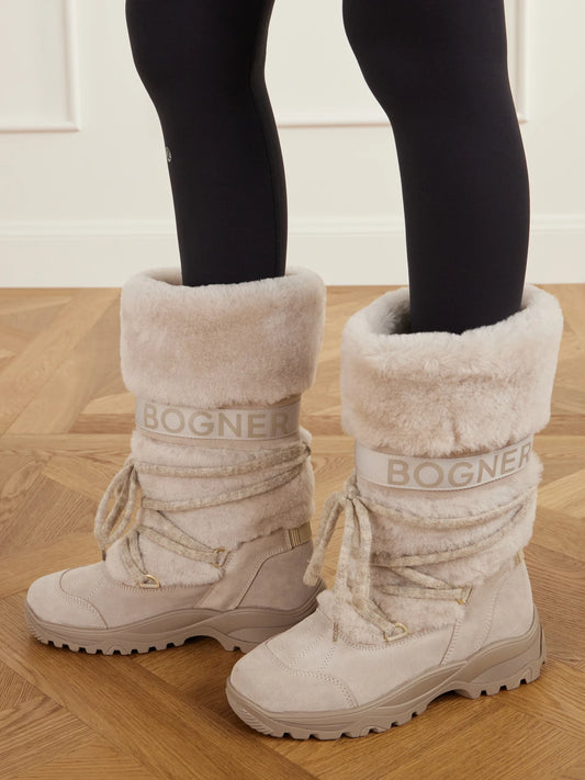 BOGNER Alta Badia Shearling-trimmed Suede Ankle Boots