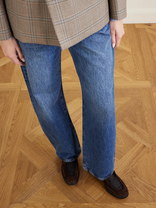 Nelly Wool-trimmed Suede Brogues