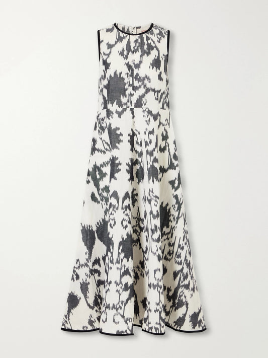 Emporio Sirenuse Clodette Printed Linen And Cotton-blend Poplin Maxi Dress