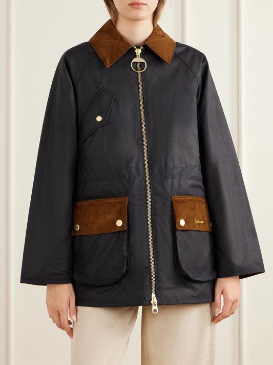 Barbour Treeton Corduroy-trimmed Cotton Jacket