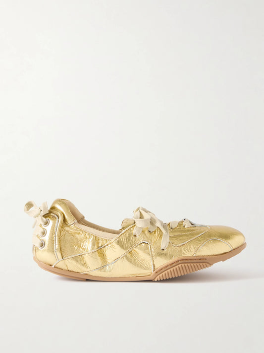 Metallic Leather Sneakers