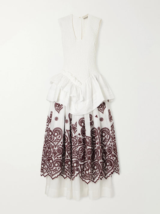 ALÉMAIS Bobby Embroidered Cotton Midi Dress