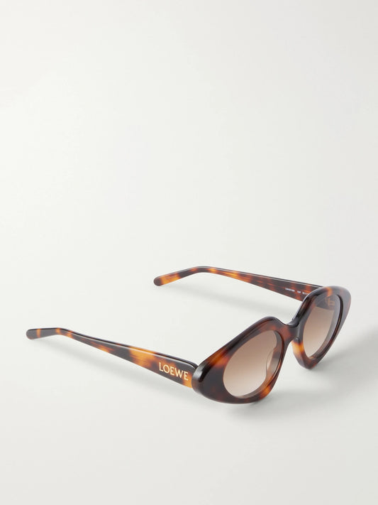 Loewe Slim Cat-eye Tortoiseshell Acetate Sunglasses