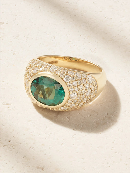 La Salina 14-karat Gold, Indicolite And Diamond Ring