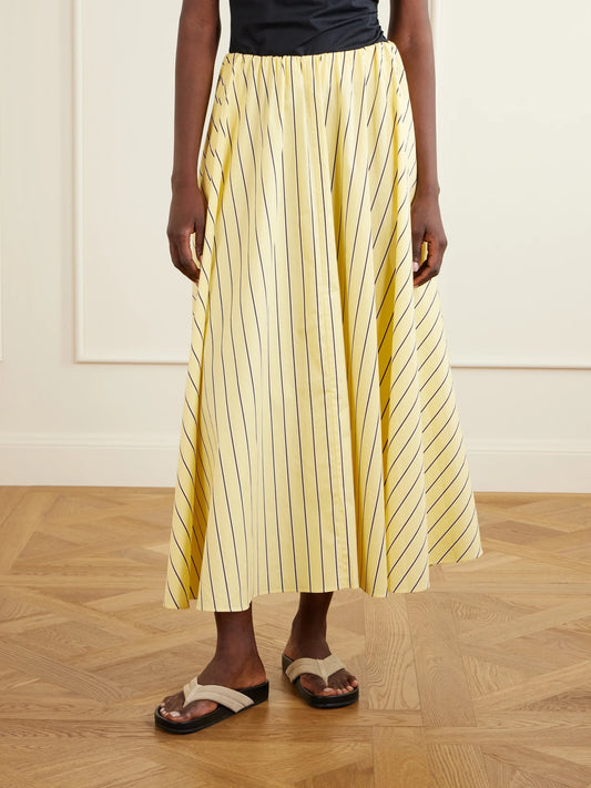 Milano Striped Cotton-blend Maxi Skirt