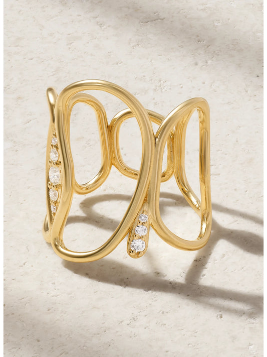 Fluid 18-karat Gold Diamond Ring