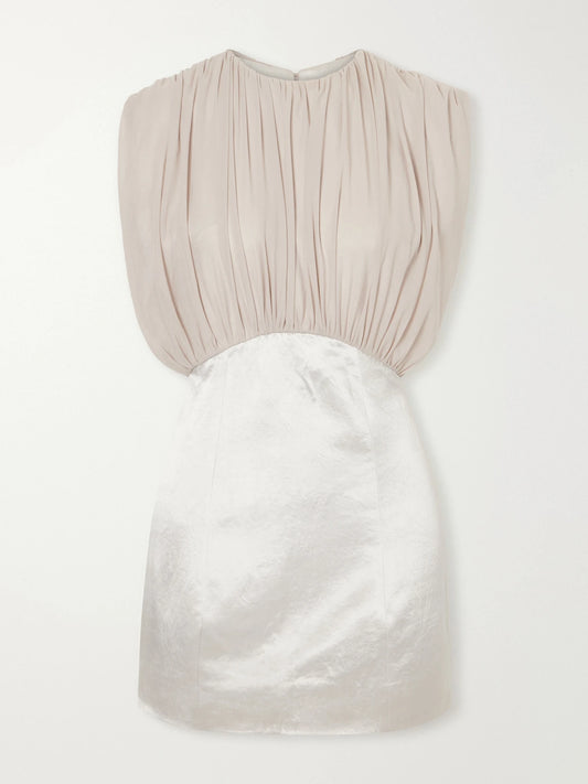 Abadia Gilda Draped Satin And Crepe Mini Dress