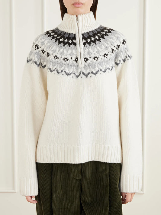 Arch4 Saint Gervais Fair Isle Cashmere Half-zip Sweater