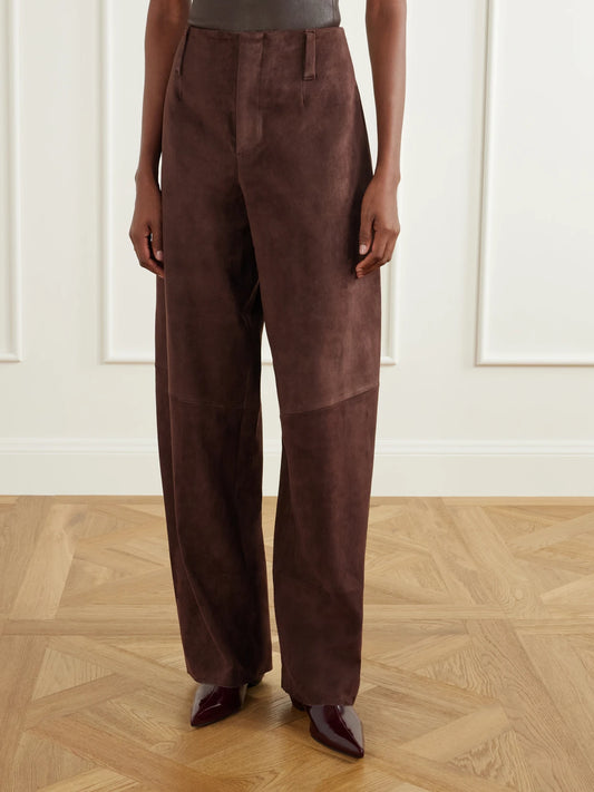 STOULS Valadon Paneled Suede Wide-leg Pants