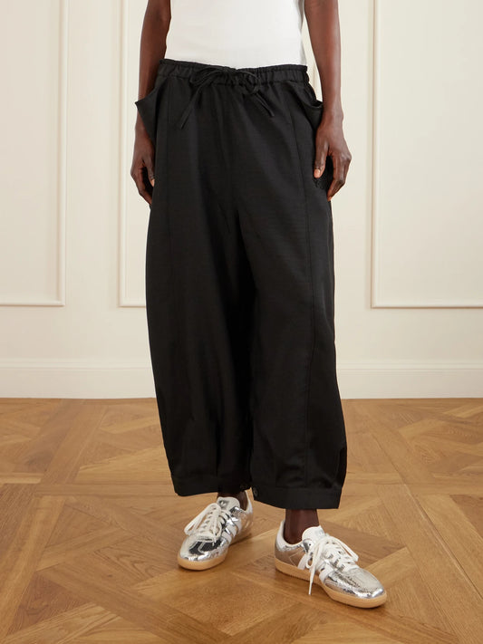 + Y-3 Cropped Recycled-jersey Wide-leg Pants