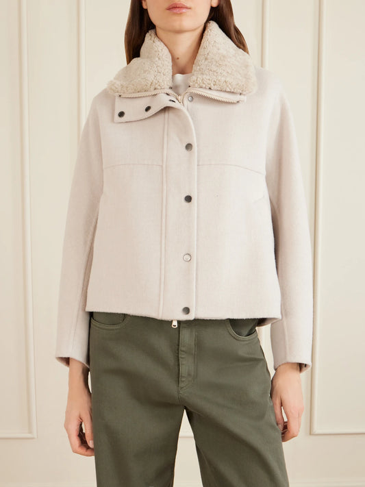Shearling-trimmed Wool And Cashmere-blend Jacket