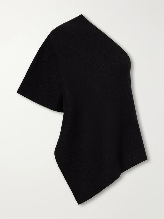 Lauren Manoogian Manta One-shoulder Asymmetric Merino Wool, Alpaca And Cotton-blend Blouse