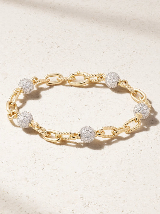 Dy Madison Rhodium-plated 18-karat Gold Diamond Bracelet