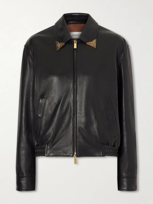 Versace Medusa-embellished Leather Blouson Jacket