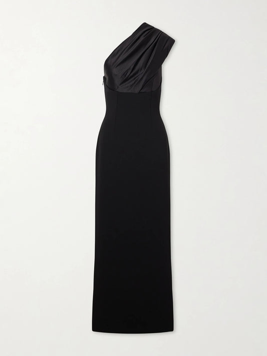Gracie One-shoulder Pleated Satin Gown