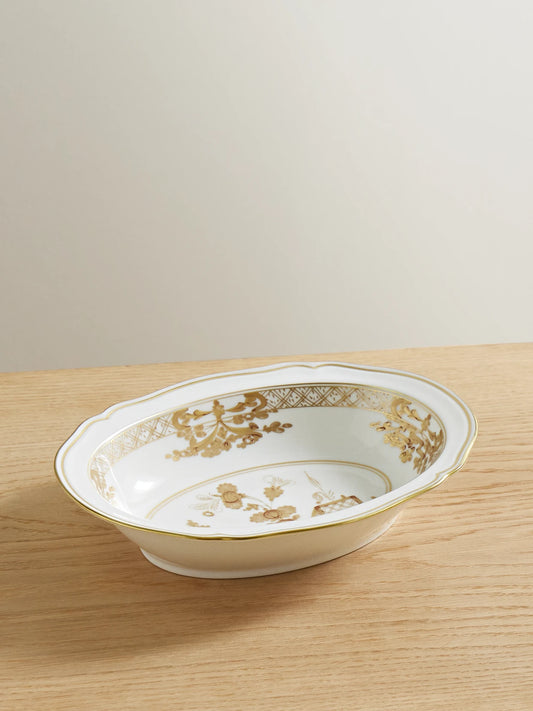 GINORI 1735 Antico Doccia Gold-plated Porcelain Bowl