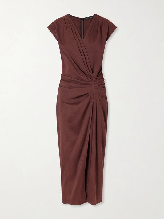 Proenza Schouler Bettina Gathered Linen-blend Midi Dress