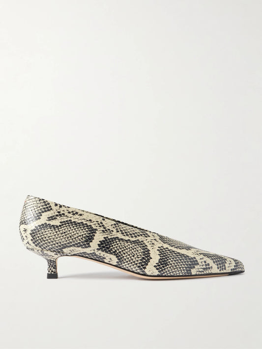 Aeyde Clara Snake-effect Leather Pumps