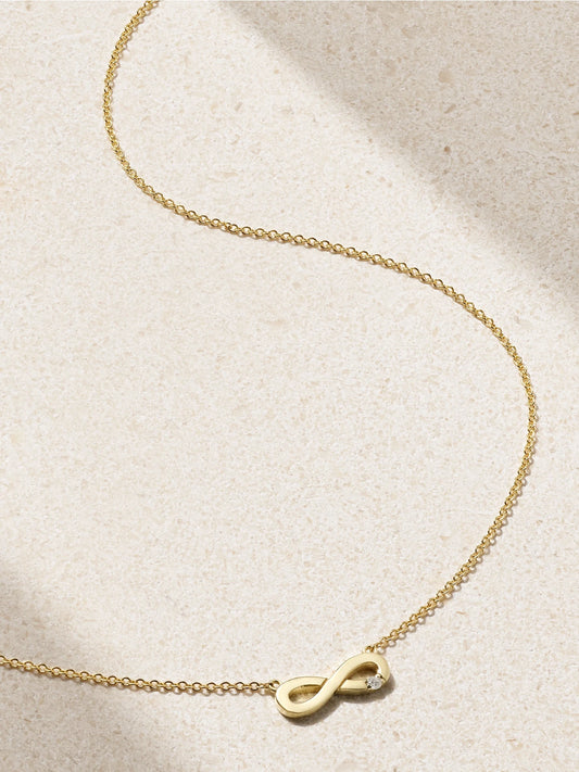 Infinity 18-karat Gold Diamond Necklace