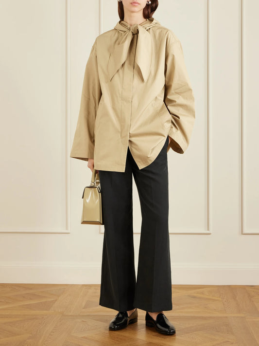 Scarf-detailed Organic Cotton Jacket