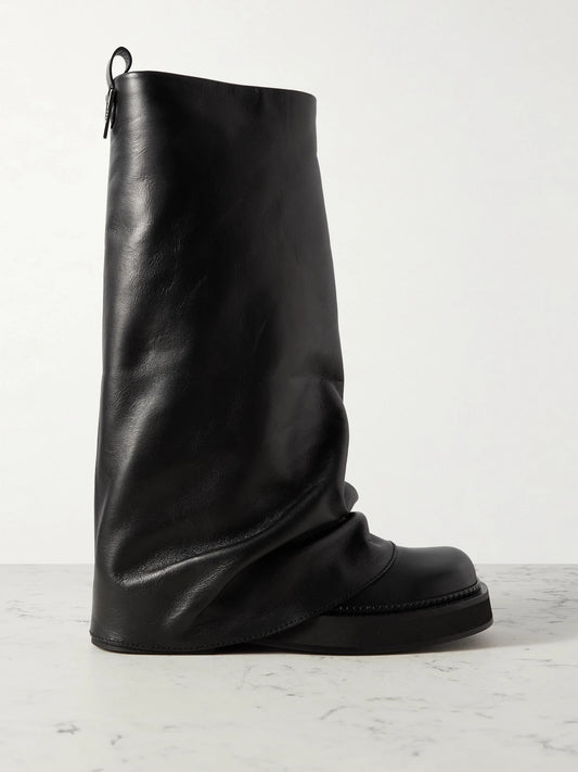 Robin Layered Leather Knee Boots