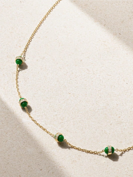 Atoms The 5 Dots 18-karat Gold, Enamel And Diamond Necklace