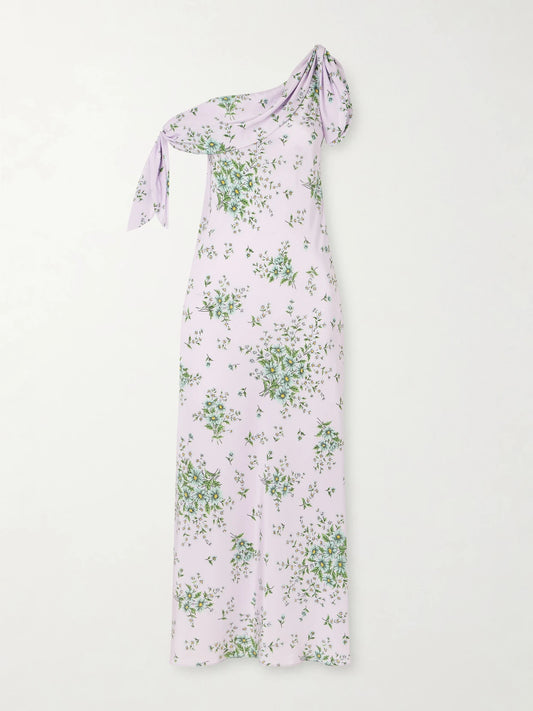 Floral-print Silk-crepe Midi Dress