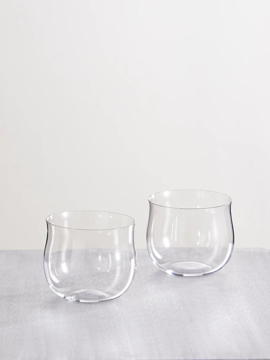 Set Of Two Crystal Glass Tumblers