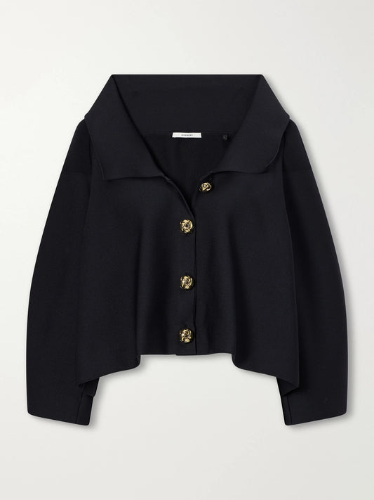 Givenchy Cropped Cocoon Double-faced Knitted Jacket