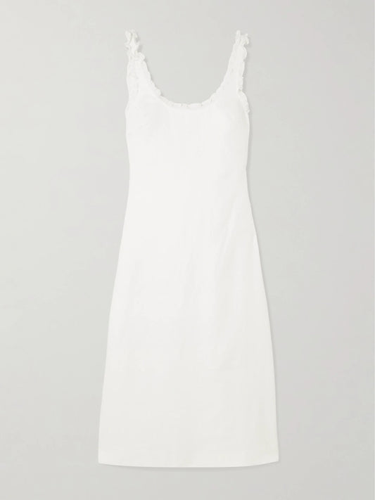 Florence Ruffle-trimmed Linen Midi Dress