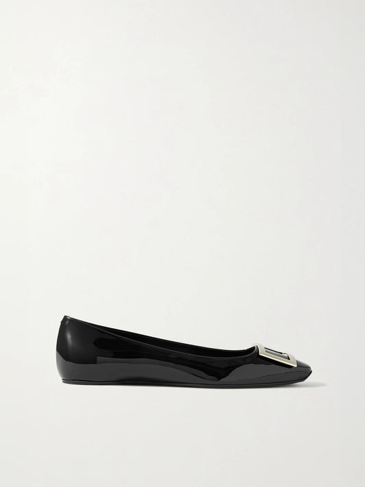 Trompette Bellerine Glossed-leather Ballet Flats