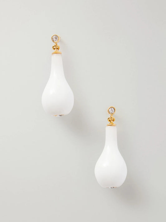 Drop Crystal-embellished Gold-plated Earrings