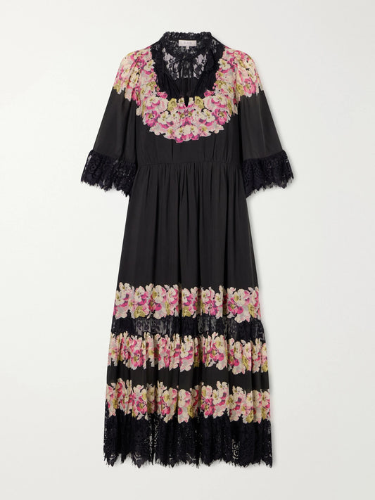 Sea Persephone Floral-print Cotton-blend Midi Dress