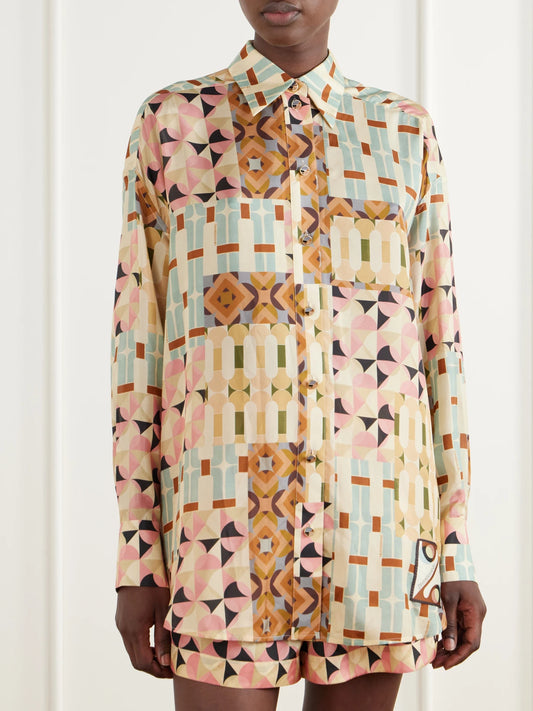 Zimmermann Fairlight Printed Silk Shirt