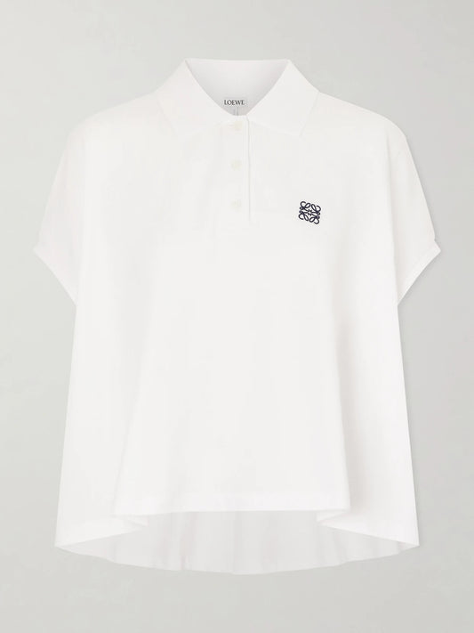 Anagram Embroidered Cotton-piqué Polo Shirt
