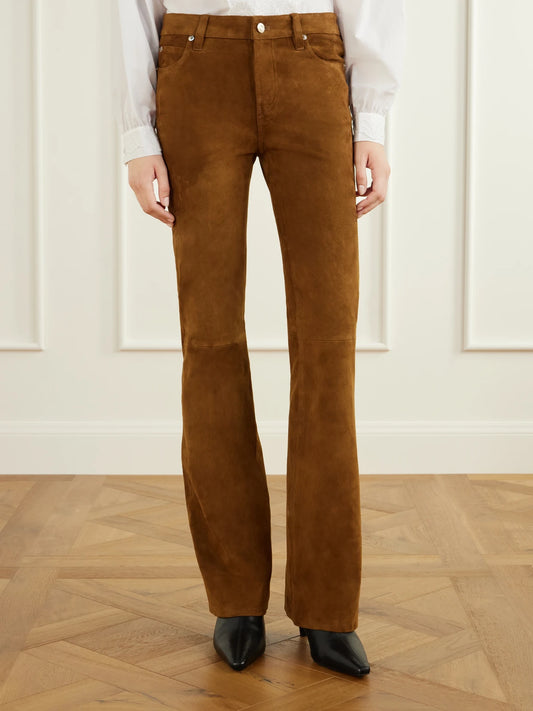 FRAME The Rodeo Suede Flared Pants