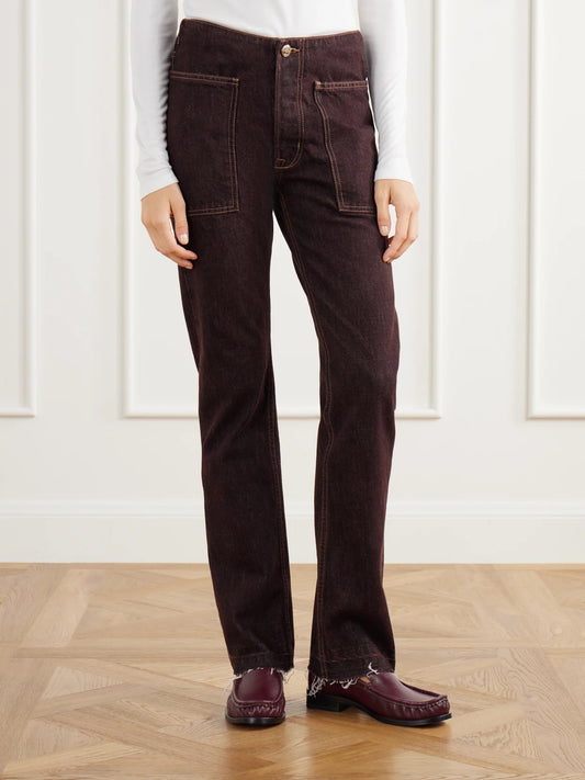 RÙADH The Bèbè Frayed Mid-rise Straight-leg Jeans