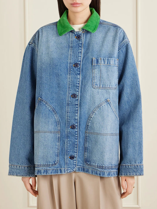 Pascual Corduroy-trimmed Denim Jacket