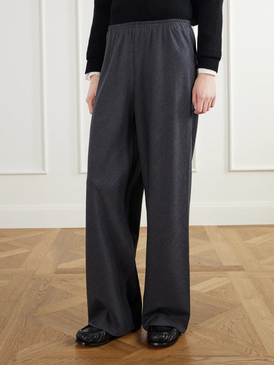Maria McManus Wool-blend Flannel Wide-leg Pants