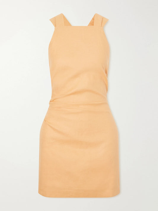 Thora Open-back Linen Mini Dress