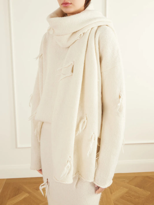 Lauren Manoogian Ravel Distressed Wool-blend Scarf