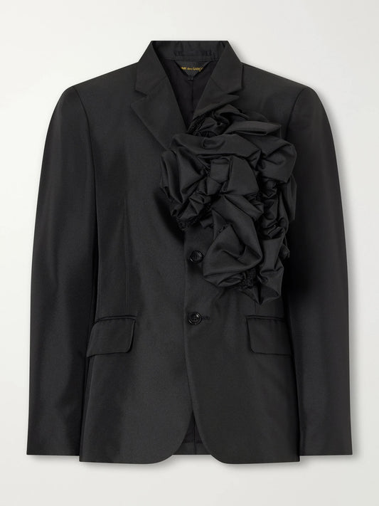 Comme des Garçons Floral-appliquéd Twill Jacket